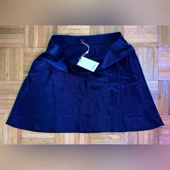 NWT $59.90 Quince Navy Silk Mini Skirt L - Picture 2 of 4